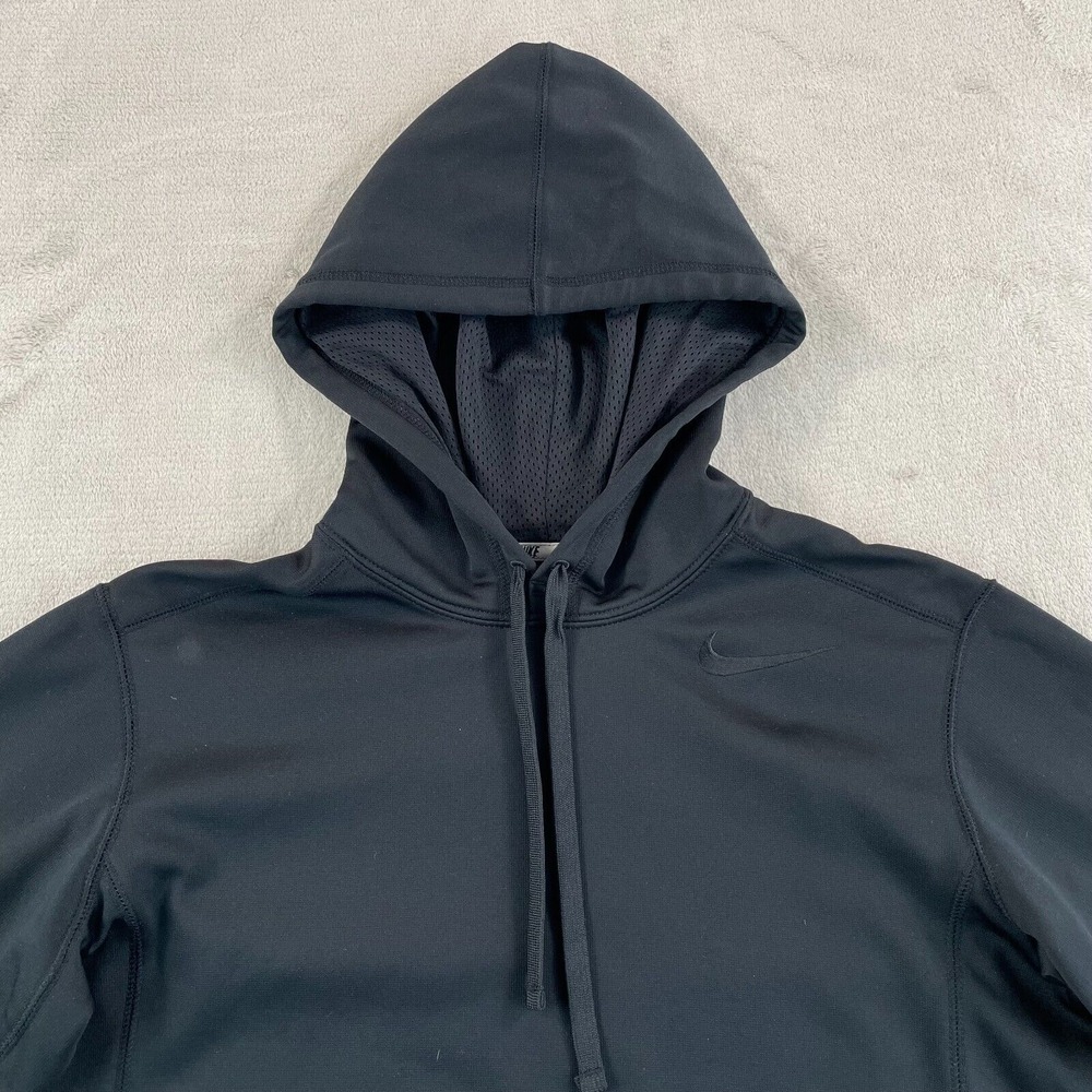 Nike Therma-Fit Hoodie Sweatshirt Men Small Black‎ Pullover Swoosh Logo Gym NWOT